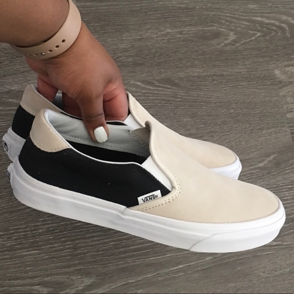 color block slip on vans